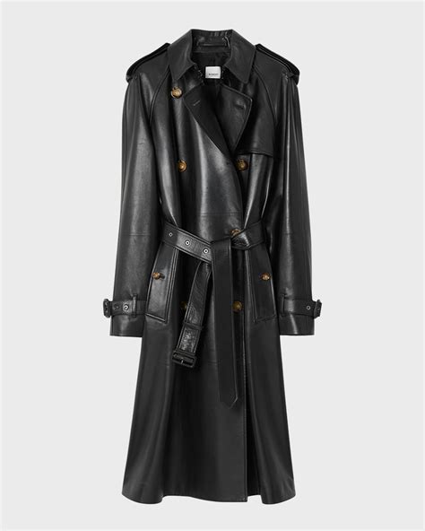 burberry harehope|Burberry Harehope Belted Leather Trench Coat .